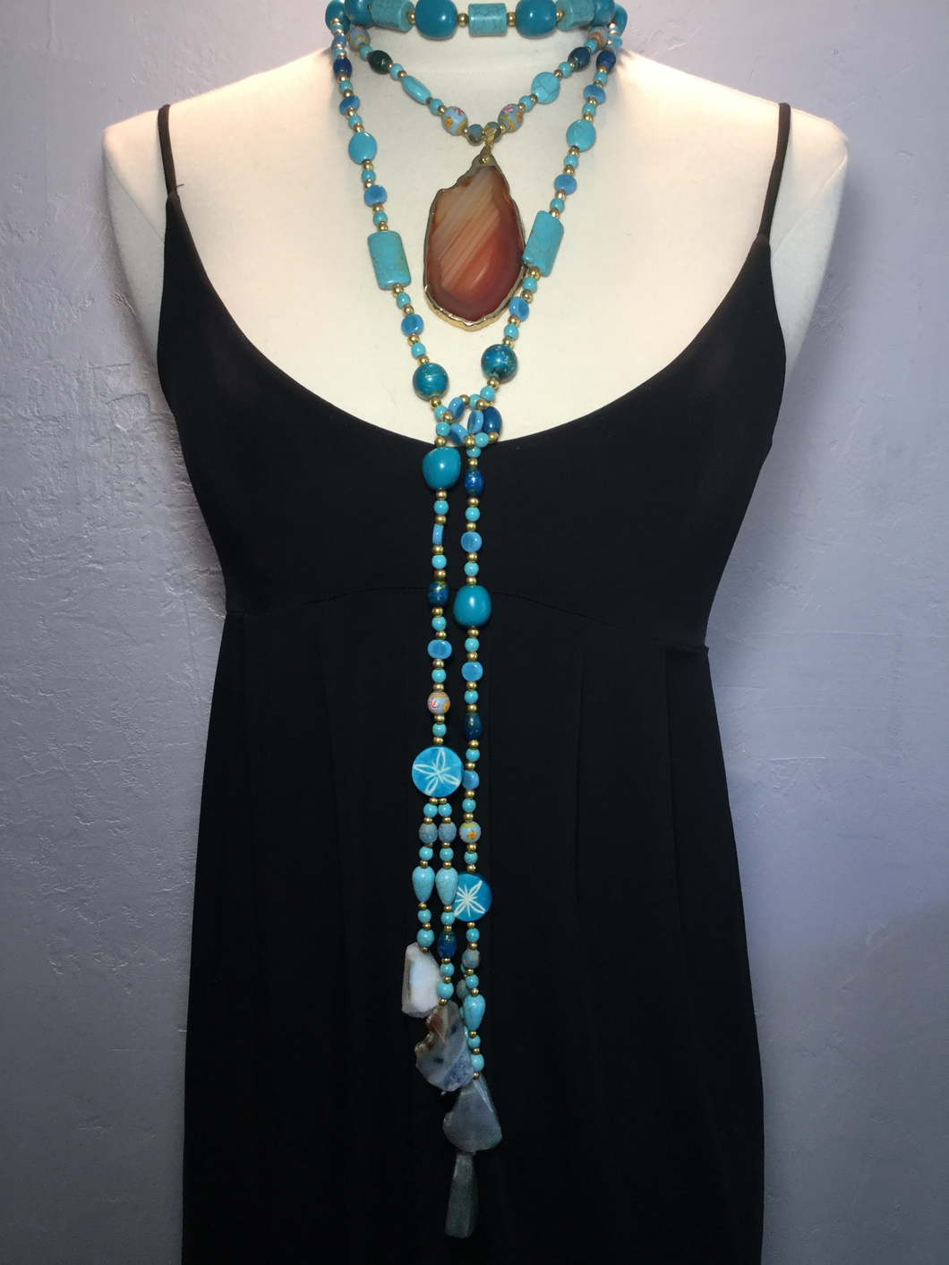 turquoise agate lariat