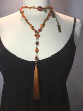 Load image into Gallery viewer, orange/ gold mala
