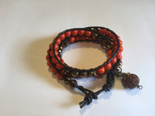 Load image into Gallery viewer, orange mala wrap
