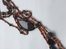 Load image into Gallery viewer, orange/ black agate lariat
